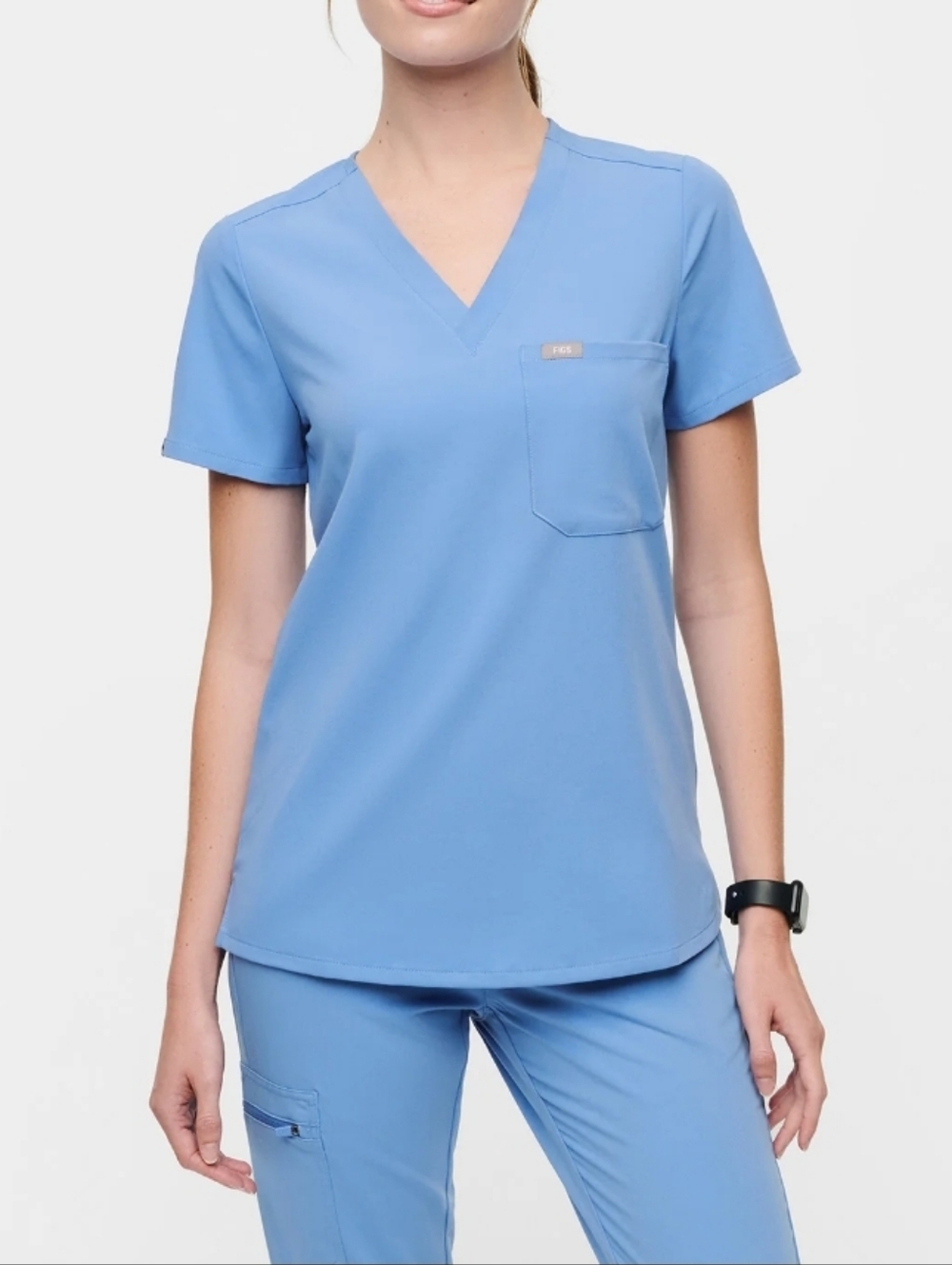 Figs Caterina Blue Womens Scrubs V Neck top XxS